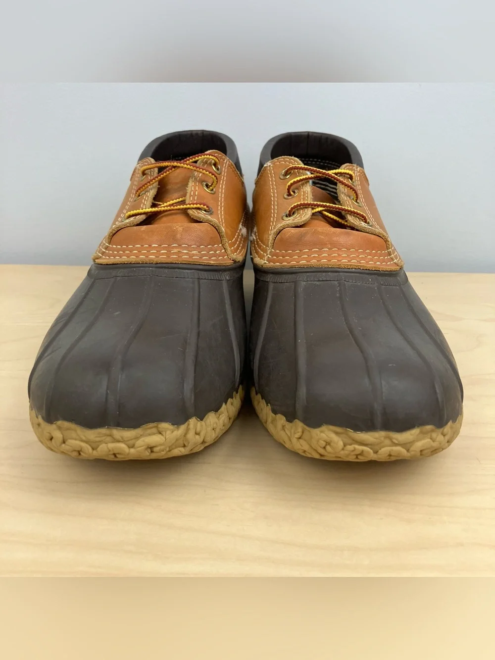 L.L. Bean Men’s Size 12.0 M Duck Boots Gumshoe Rubber Moc Brown Leather Shoes